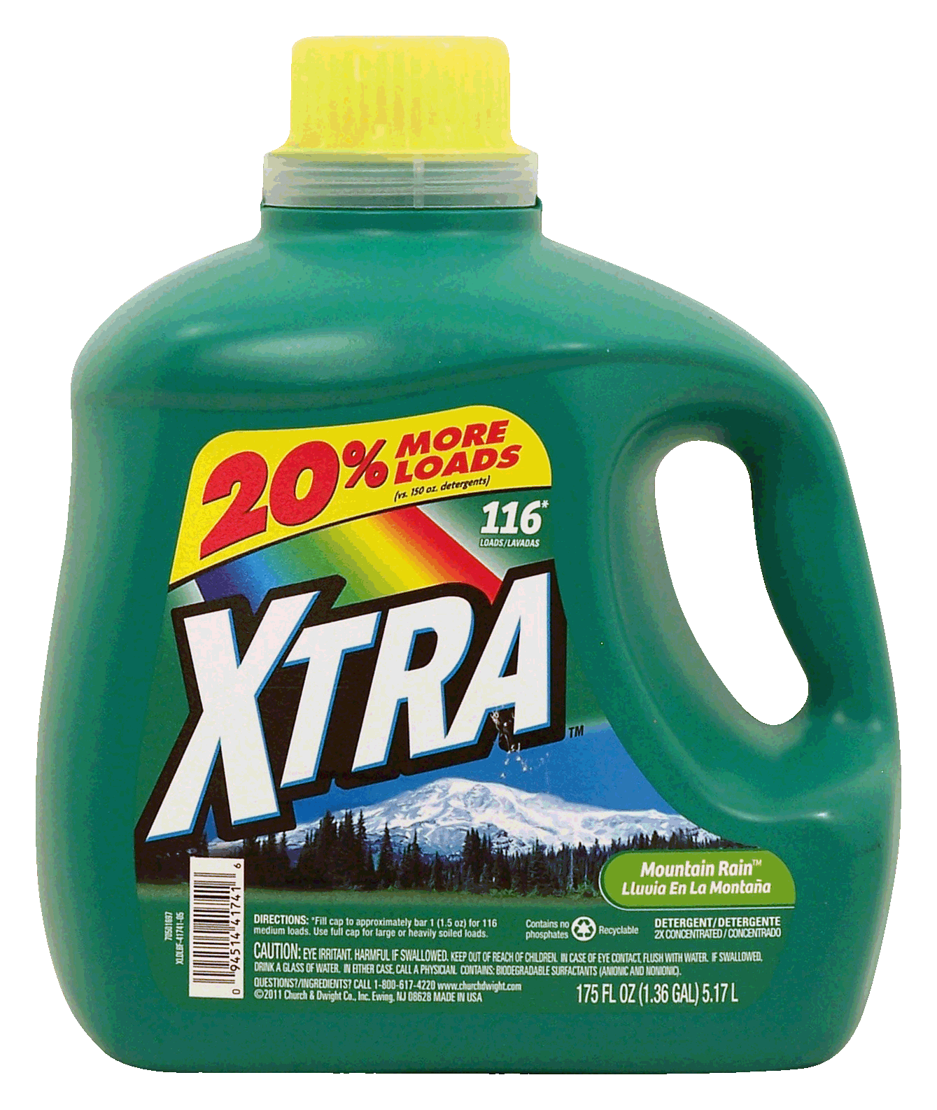 Xtra  liquid detergent, mountain rain scent, 116 loads Full-Size Picture